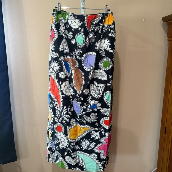 Mara Hoffman Black Maxi Skirt with Multicolor Patterns XS - Picture 1 of 7